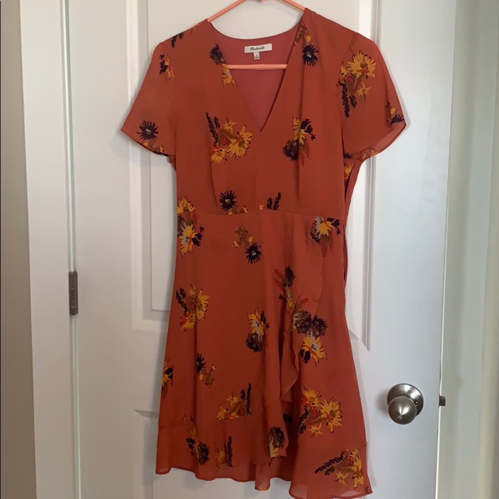 Madewell Silk Dress Floral Print Size 0 V Neck